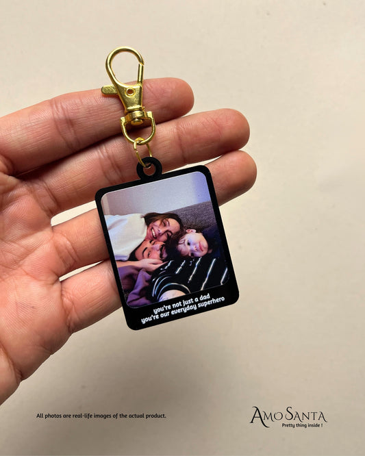 سلسلة مفاتيح سوداء مزدوجة الجوانب (أمامية وخلفية)