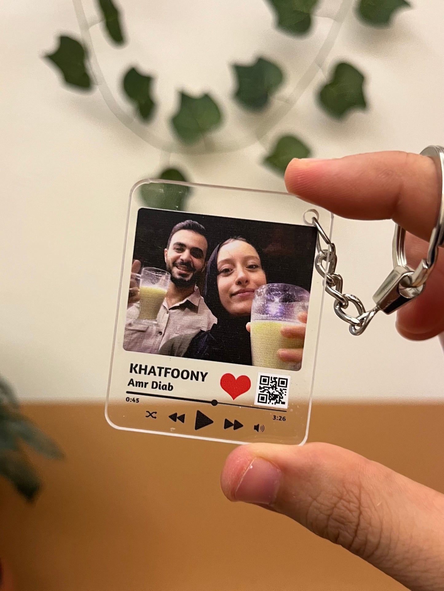 QR code - Personalized Photo Keychain