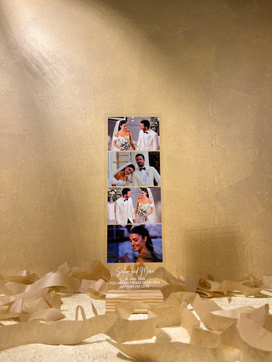 4 Happy Wedding Moments on Acrylic Stand