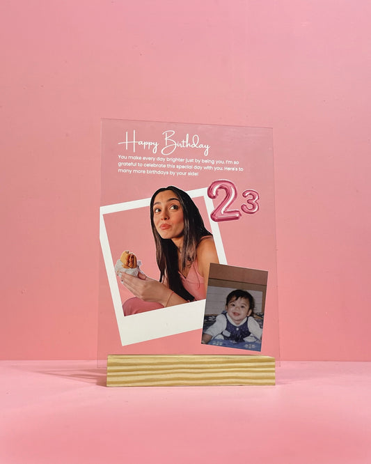“Sweet Memories – Personalized Birthday Acrylic Frame”