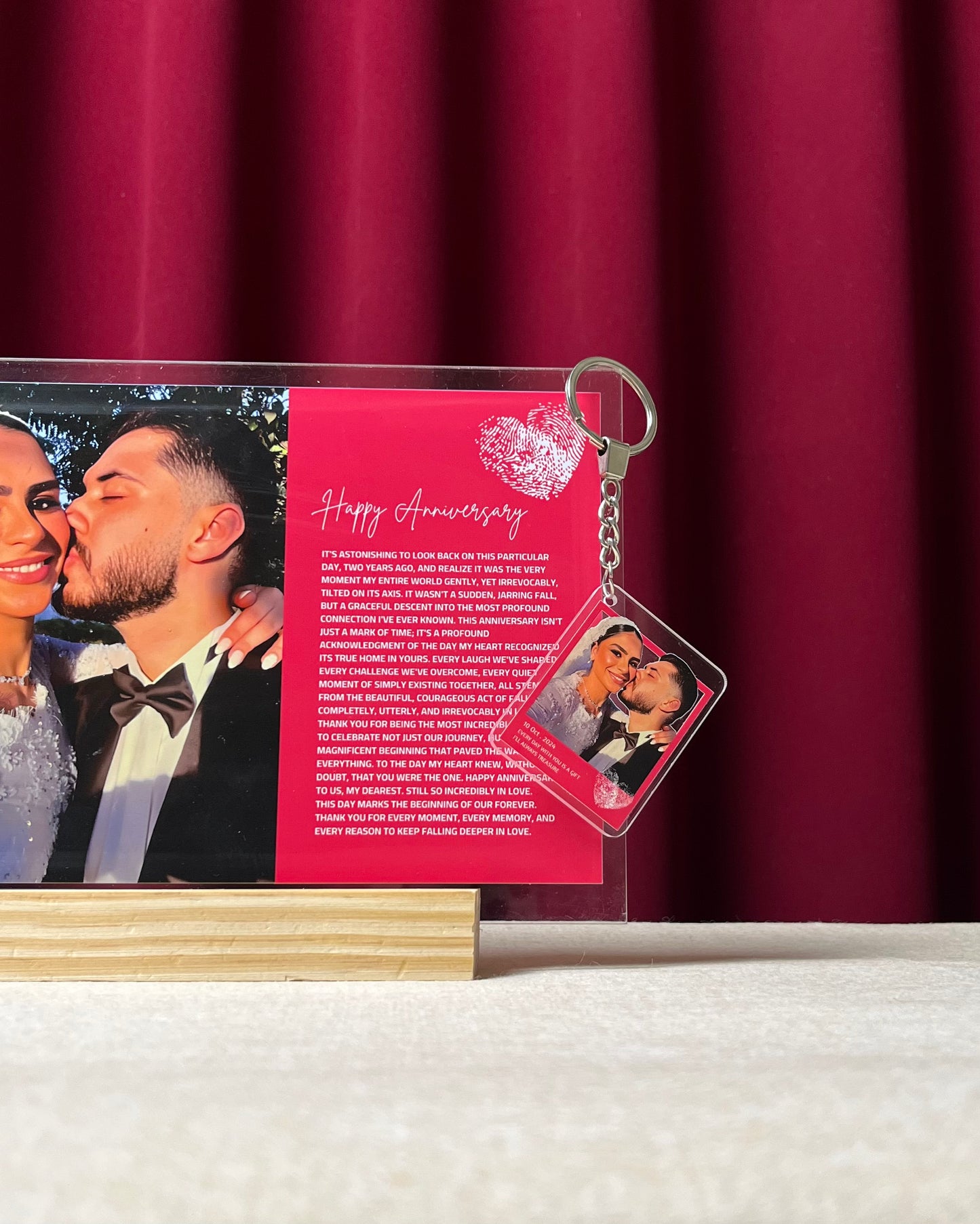 Happy Anniversary frame with keychain 🎀