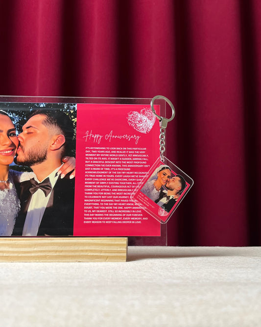 Happy Anniversary frame with keychain 🎀
