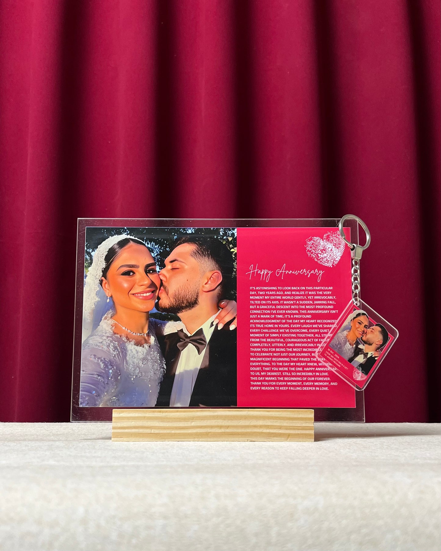 Happy Anniversary frame with keychain 🎀