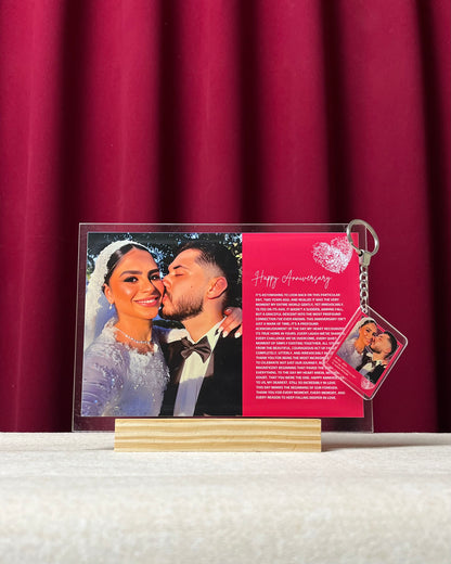 Happy Anniversary frame with keychain 🎀