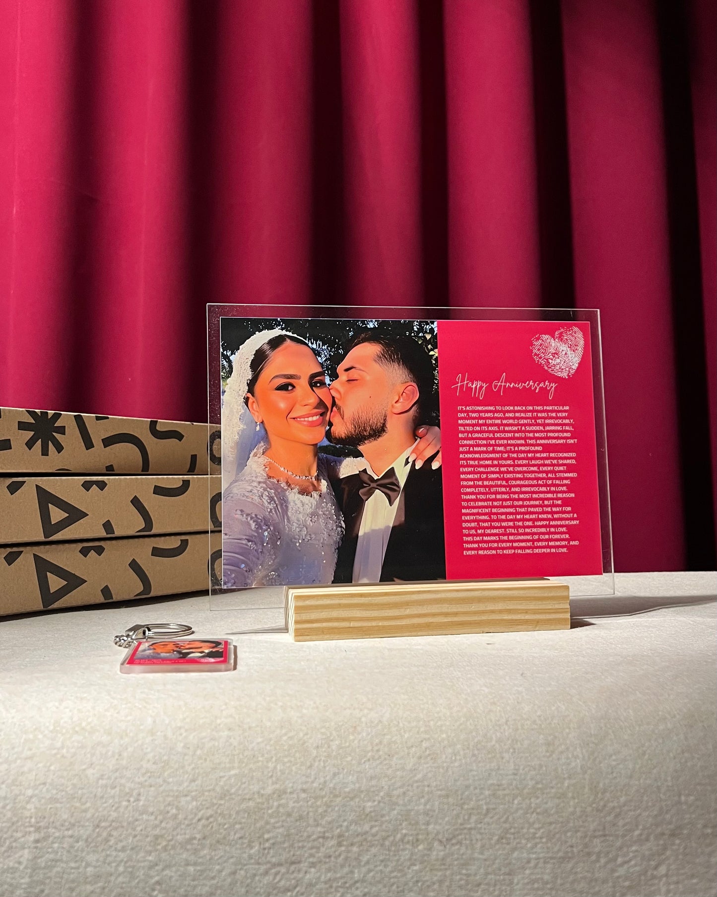 Happy Anniversary frame with keychain 🎀