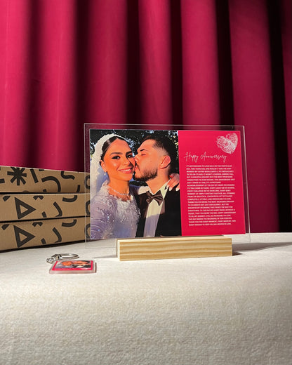 Happy Anniversary frame with keychain 🎀