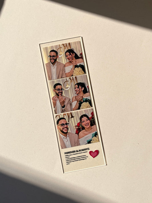 Custom Acrylic Photo Stand – 3 Images & Message