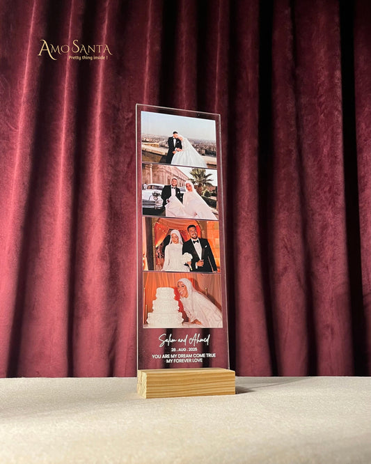 4 Happy Wedding Moments on Acrylic Stand