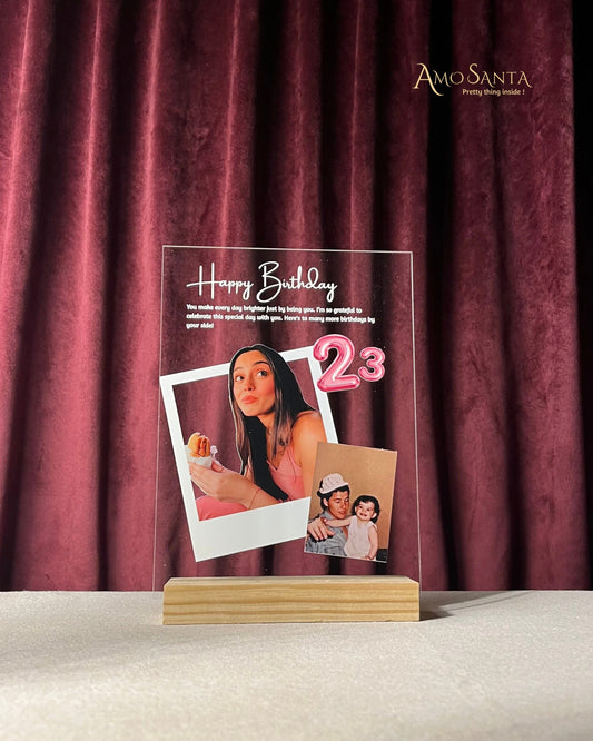 “Sweet Memories – Personalized Birthday Acrylic Frame”