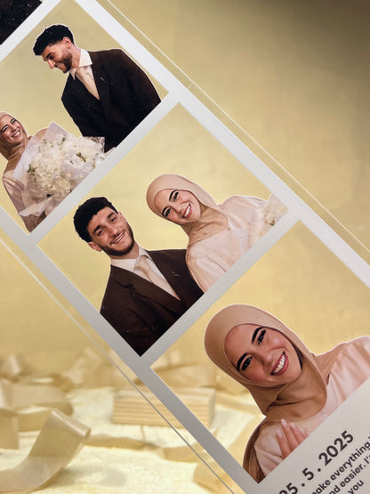 حامل صور أكريليك مخصص - 4 صور ورسالة 