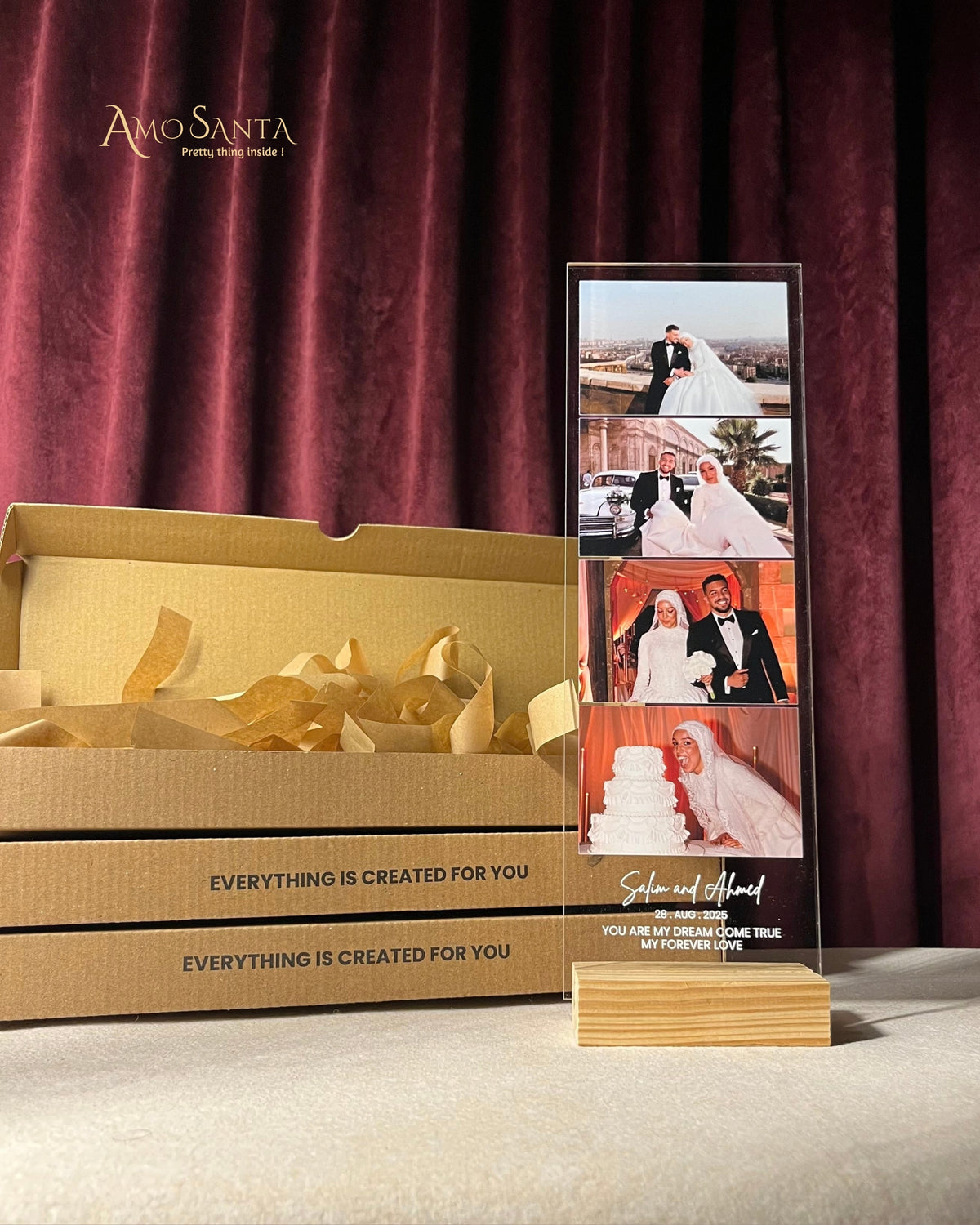4 Happy Wedding Moments on Acrylic Stand
