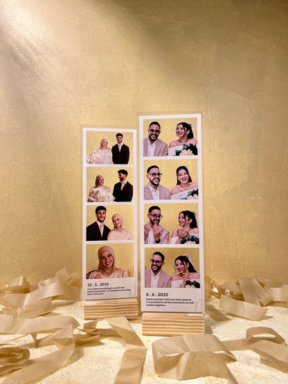 حامل صور أكريليك مخصص - 4 صور ورسالة 