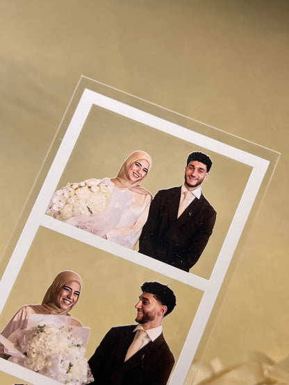 حامل صور أكريليك مخصص - 4 صور ورسالة 