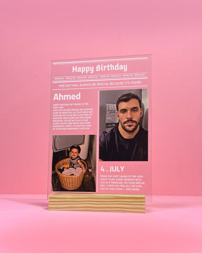 إصدار عيد الميلاد – إطار أكريليك مخصص من صحيفة له