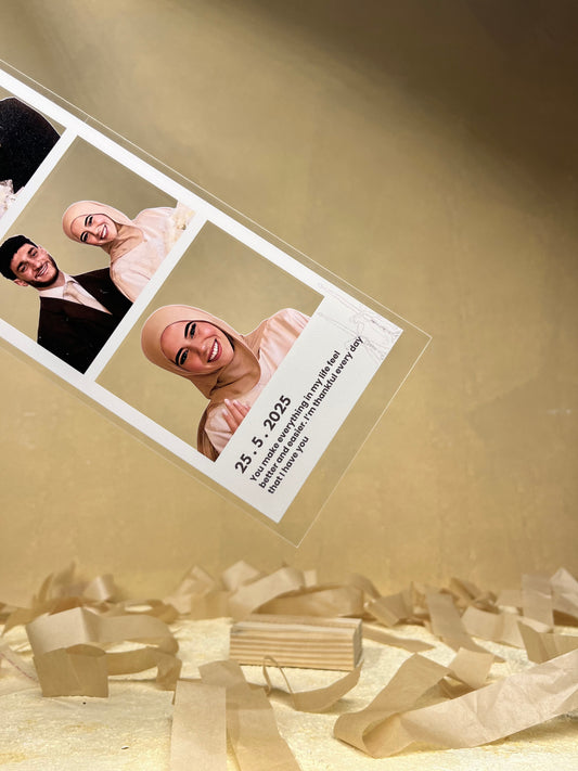 Custom Acrylic Photo Stand – 4 Images & Message