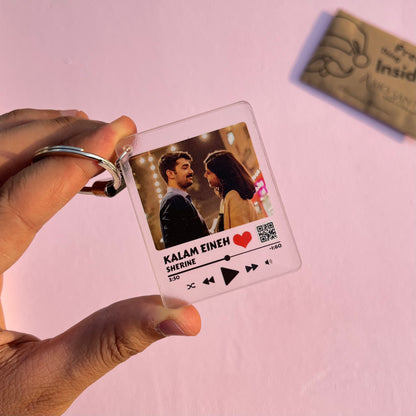 keychain + QR code for a song.
