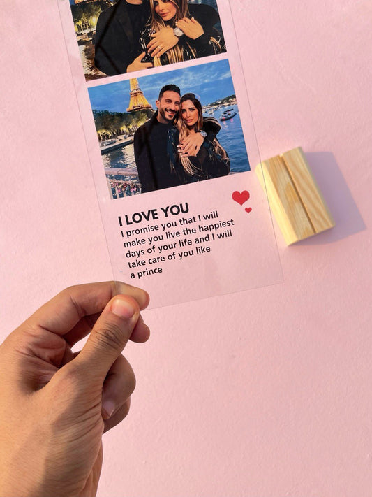 بطاقة تذكارية شخصية للحب - 3 صور ورسالة مخصصة